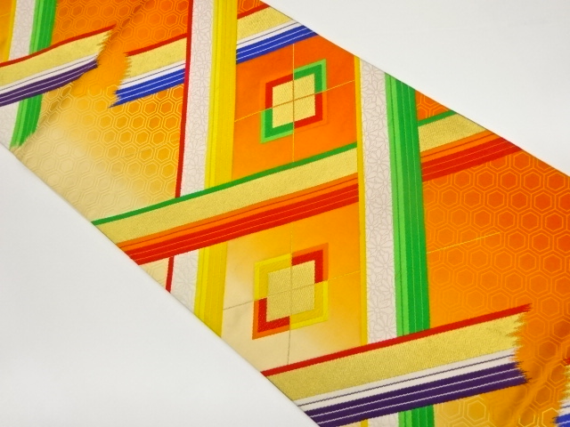 JAPANESE KIMONO / VINTAGE FUKURO OBI / WOVEN TASUKI LATTICE